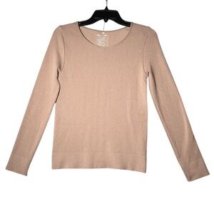 Soho Lady Women's L/XL Brown Ribbed Long Sleeve Scoop Neck Pullover Top‎